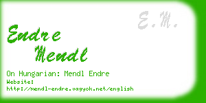 endre mendl business card